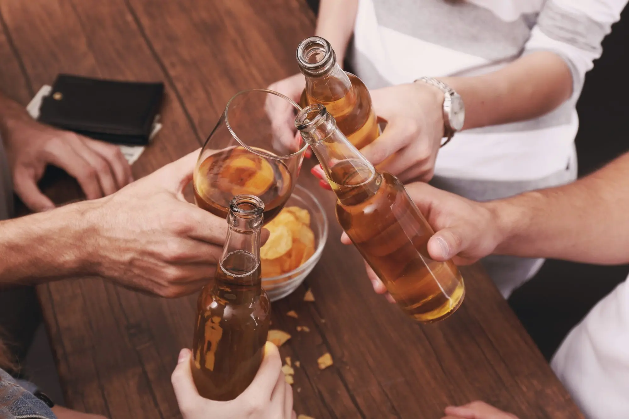 People having a round of beers