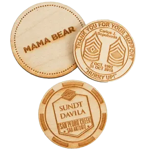 custom wooden poker chips