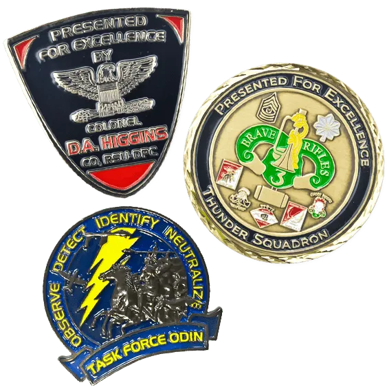 various army challenge coins with custom designs