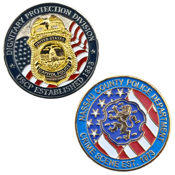 various examples of police challenge coins designs